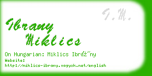 ibrany miklics business card